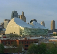exterior view of kauffman center
