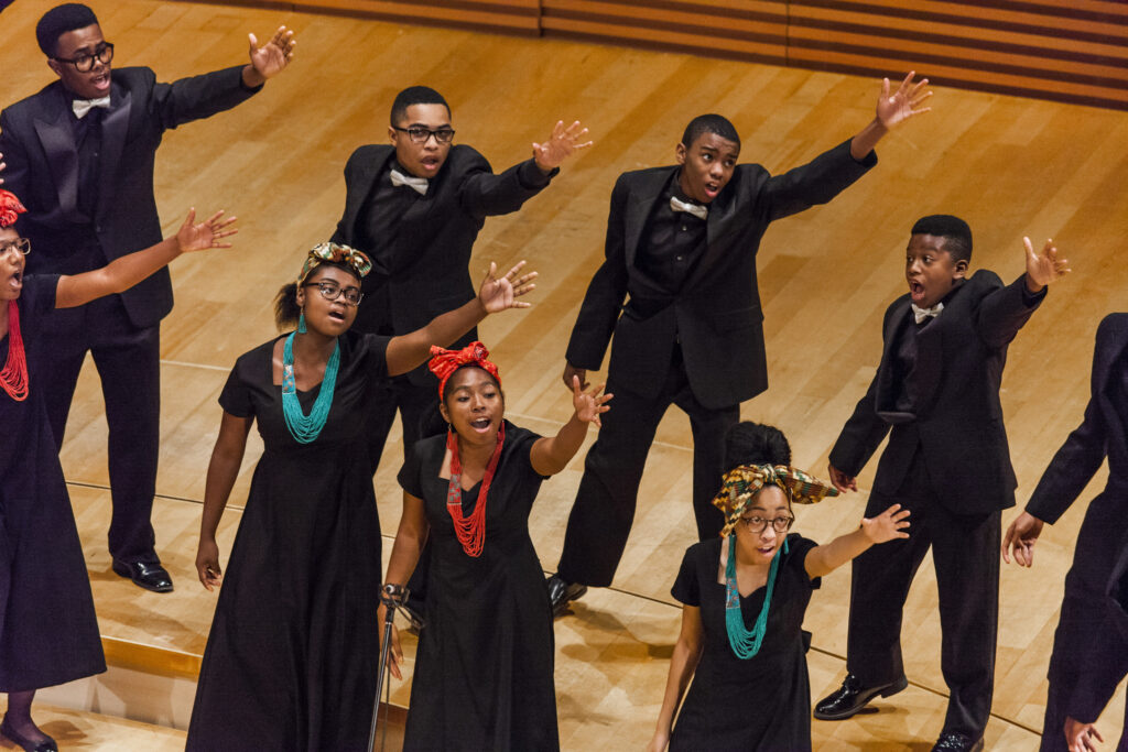 KC Boys and Girls Choirs in Helzberg Hall during the 2017 Future Stages Festival. Photo by Alaina Abplanalp.